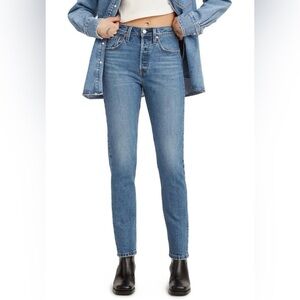 Levi's Womens Premium 501s Skinny Jeans 26x30 Light Blue Big Button Fly
